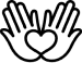 Hands and heart icon